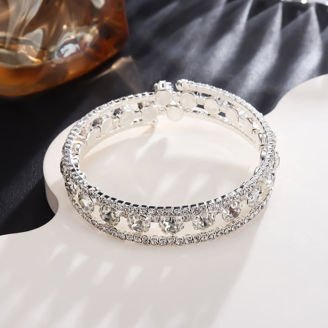 Rhinestone Full Diamond Baving Open Tres anillos para mujeres