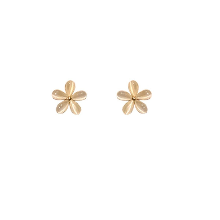 Small Opal Flower Stud Earrings Fashion Simple