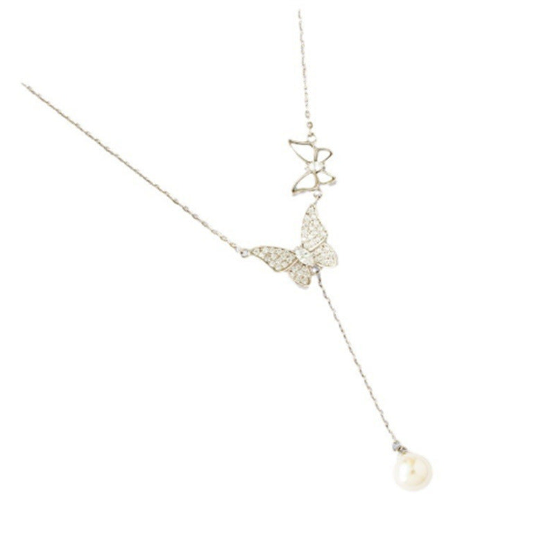 S925 Sterling Silver Bow ketting Nieuwe dameslicht luxe