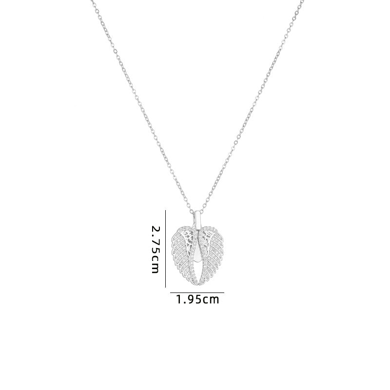 Women's Heart-shaped Adjustable Titanium Steel Heart Butterfly Necklace