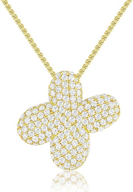 Collier de lettre d'anglais en laiton Zircon Balloon