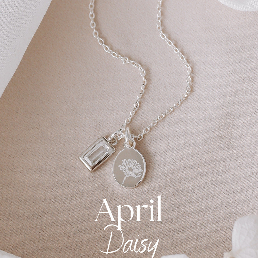 Ожерелье для родов в колье с маленьким цветочным титановым стальным ожерелье на день рождения