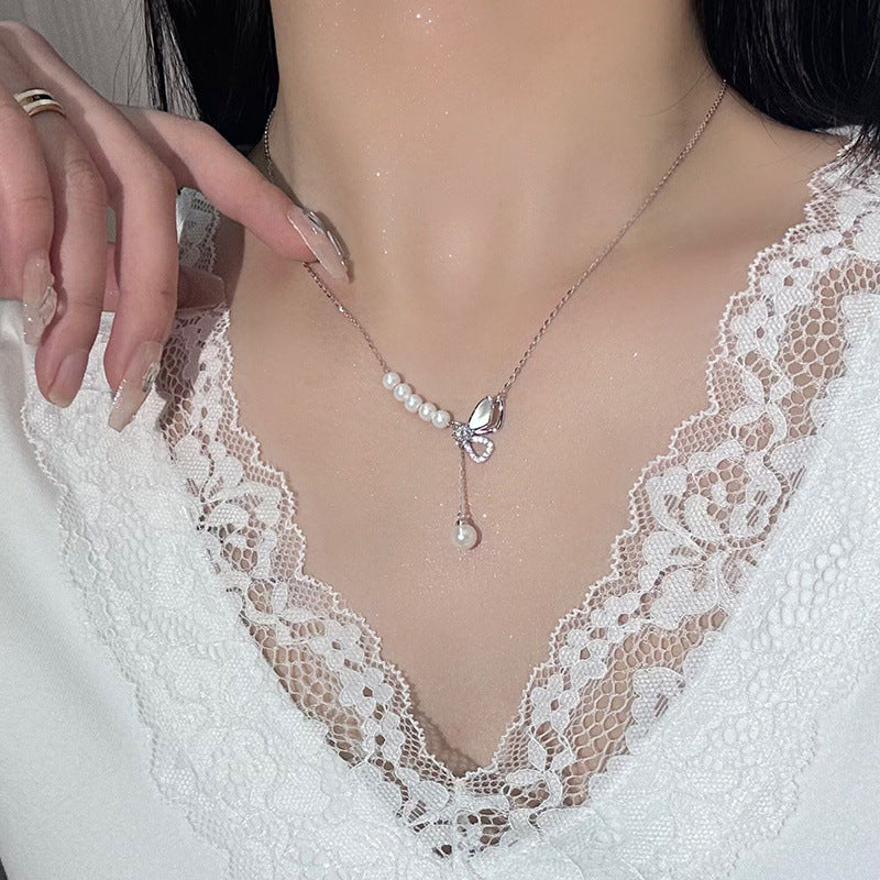 925 Collar de arco de perlas de moda de plata esterlina
