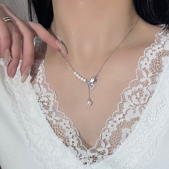 925 Collar de arco de perlas de moda de plata esterlina