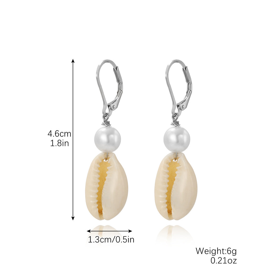 Marine Shell Earrings Natural Pearl Women