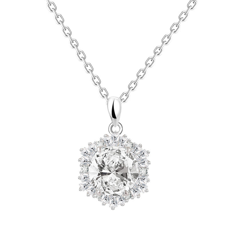 Snowflake S925 Sterling Silber Halskette für Frauen besonderes Interesse Licht Luxus