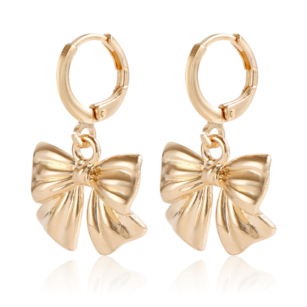 Geometric Bow Metal Earrings For Women