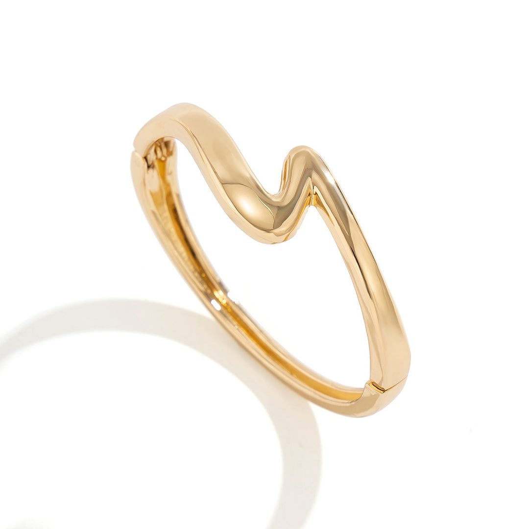 Design Curved Z-shaped Glossy Spring Bracelet