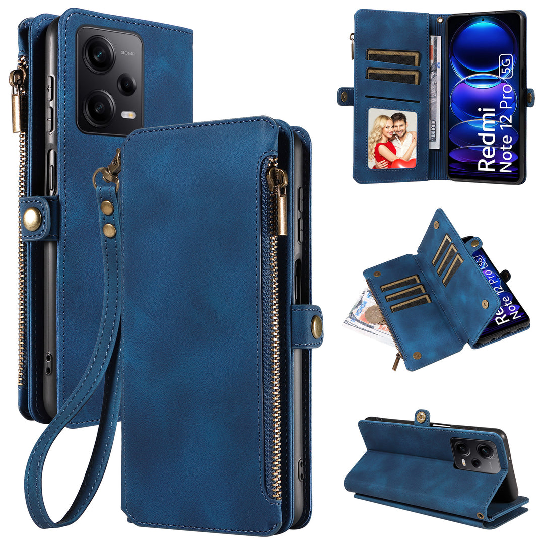 Zipper Leather Case Phone Case Multifunctional Protective Cover