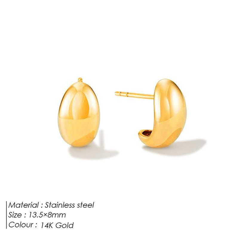 Boucles d'oreilles féminines en acier inoxydable en acier à vide 18k
