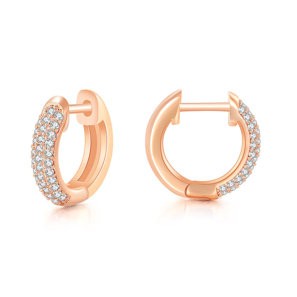 Micro Inlaid Zircon Ear Clip Gold Plated Full Diamond