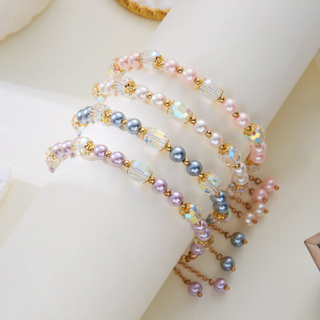 Retro Crystal Pearl Armband weibliche Nische