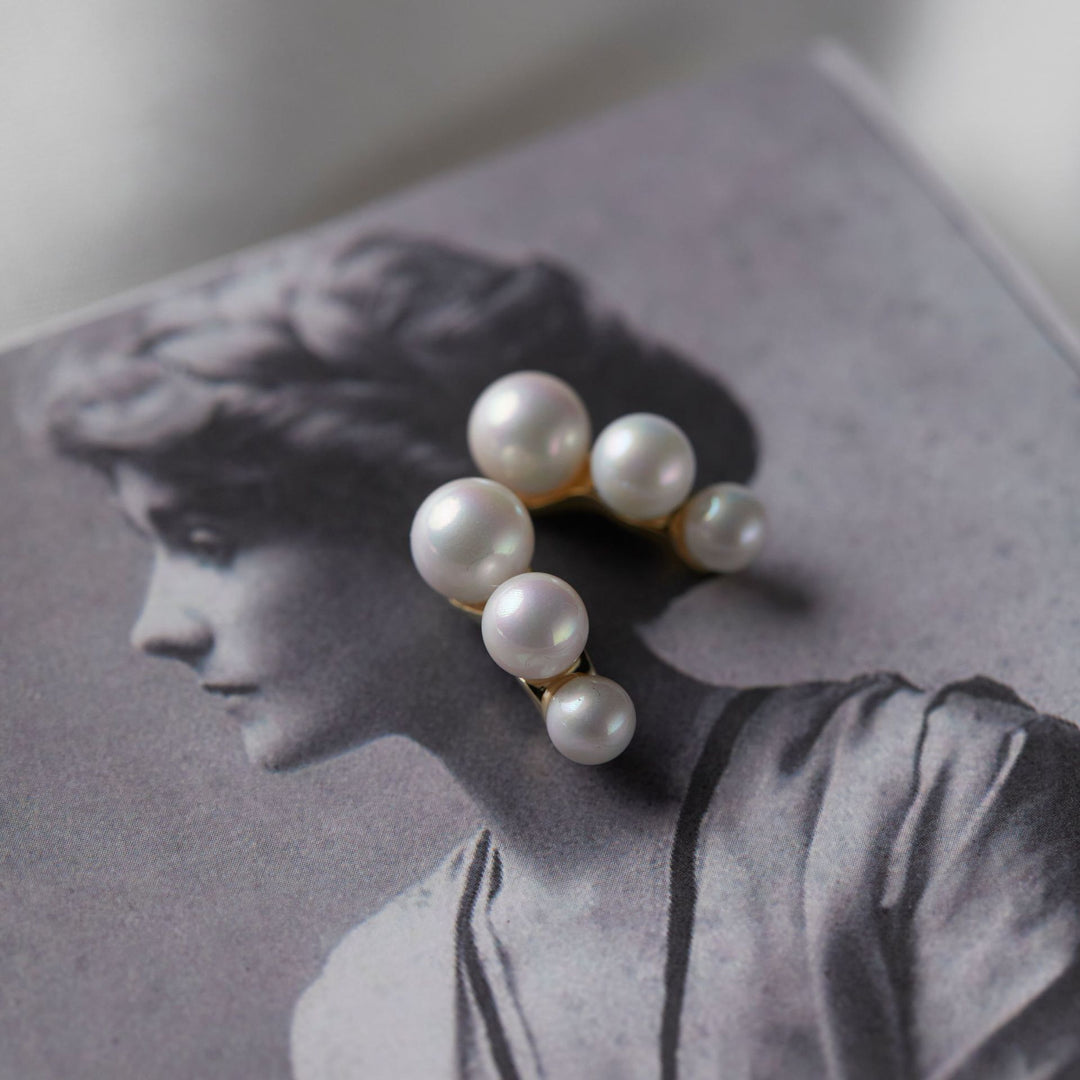 Dames Pearl Earrings Mugo Coil Vintage