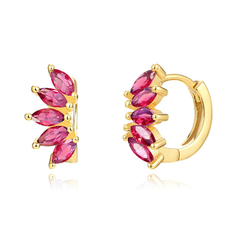 Boucles d'oreilles de couleur de style de style zircon