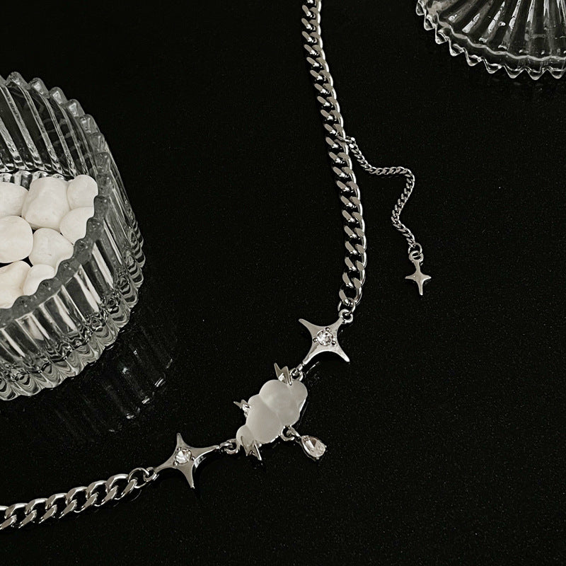 Sweet Cool Personality Asterism Cloud Necklace Light Luxury