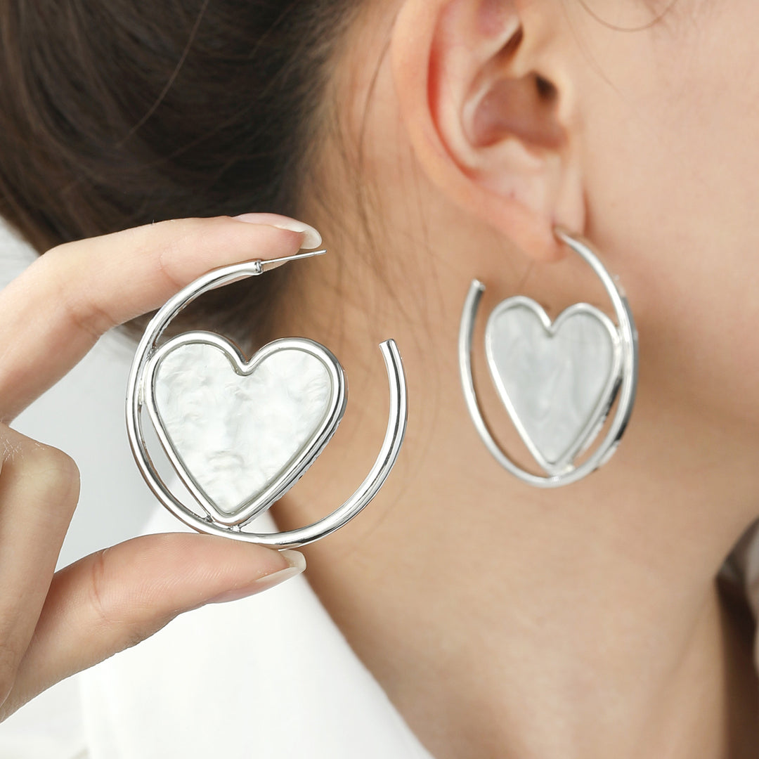 Voortreffelijke c- ring Love Heart oorbellen vrouwen eenvoudig