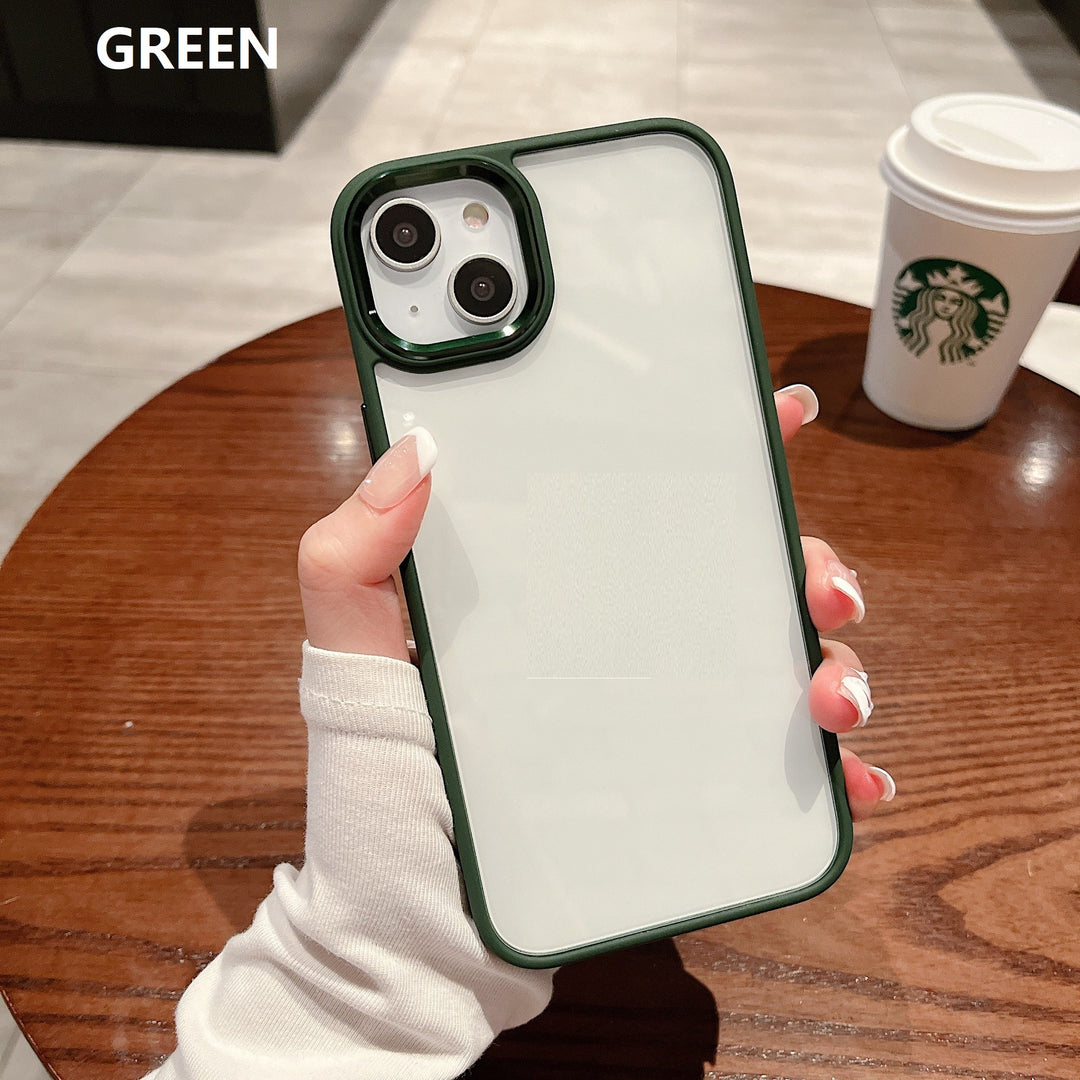 Nieuwe lens Anti-fall Skin Feeling Beschermende Cover Metal Phone Case