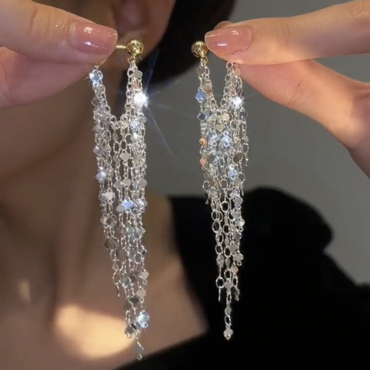 Women's Fashion Tassel Chain Stud Earrings