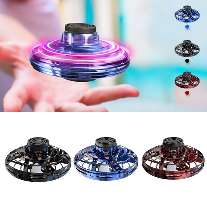 Mini Finger Finger Gyro Interactive Decompression Toy Drone LED TIP OZN Flying Helicopter Spinner Toy Kids