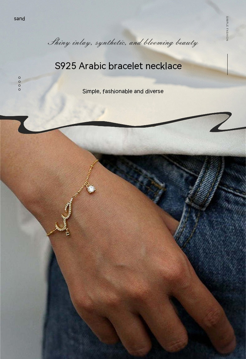 Bracelet de déclaration d'amour arabe S925 Bracelet arabe Collier