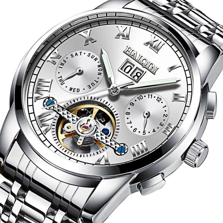 Menmode waterdichte lumineuze holle tourbillon automatisch mechanisch horloge