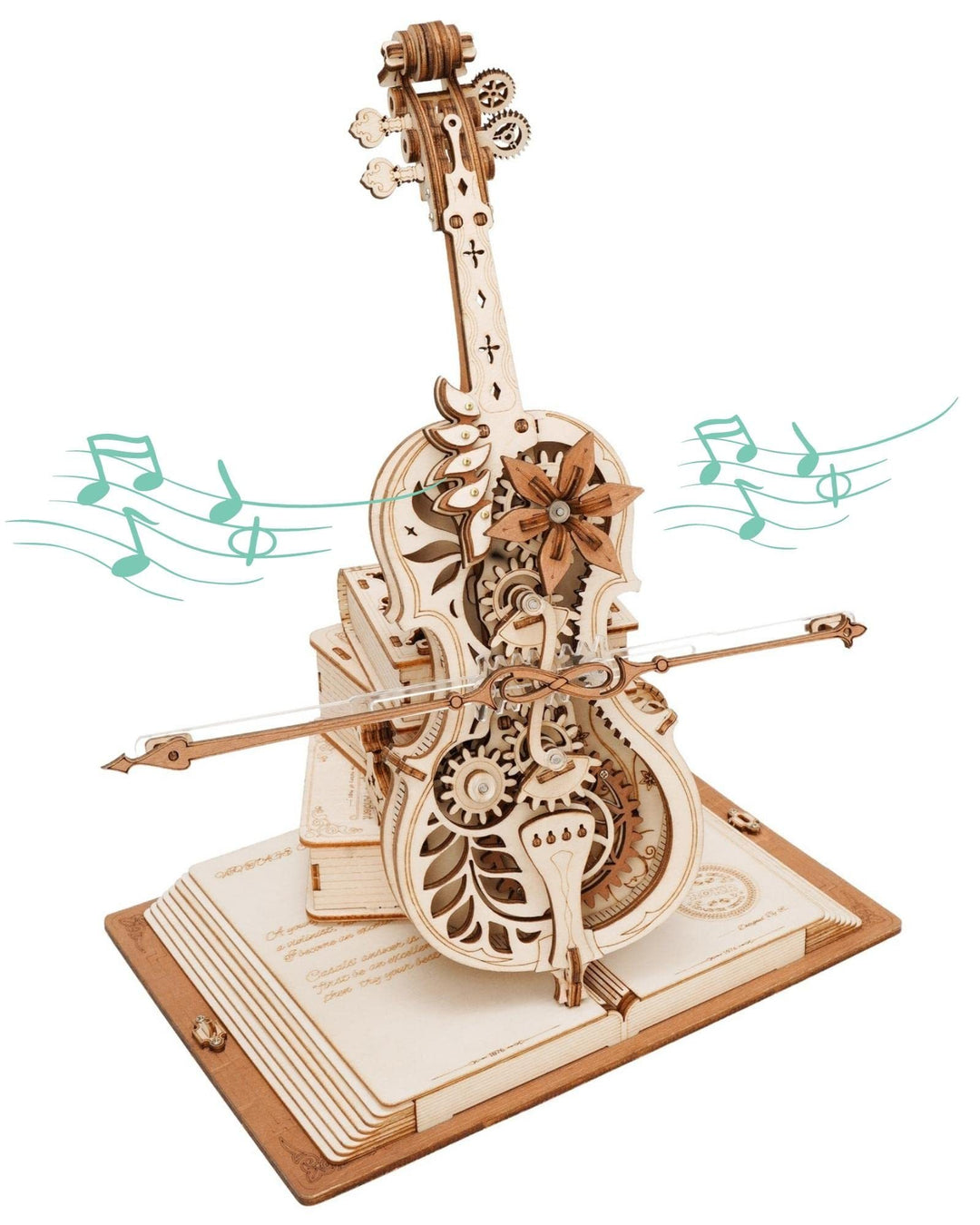 RoboTime Rokr Magic Cello Mechanical Music Box Movable STEM Funny Creative Toys for Child Girls 3D Holz Puzzle Amk63