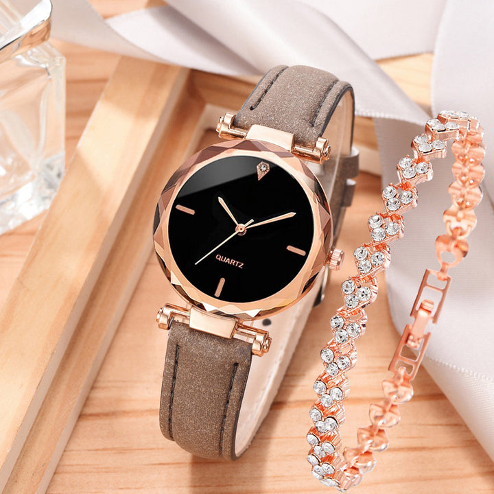 Assista Simples Belt Watch Quartz Watch Bracelet Terno