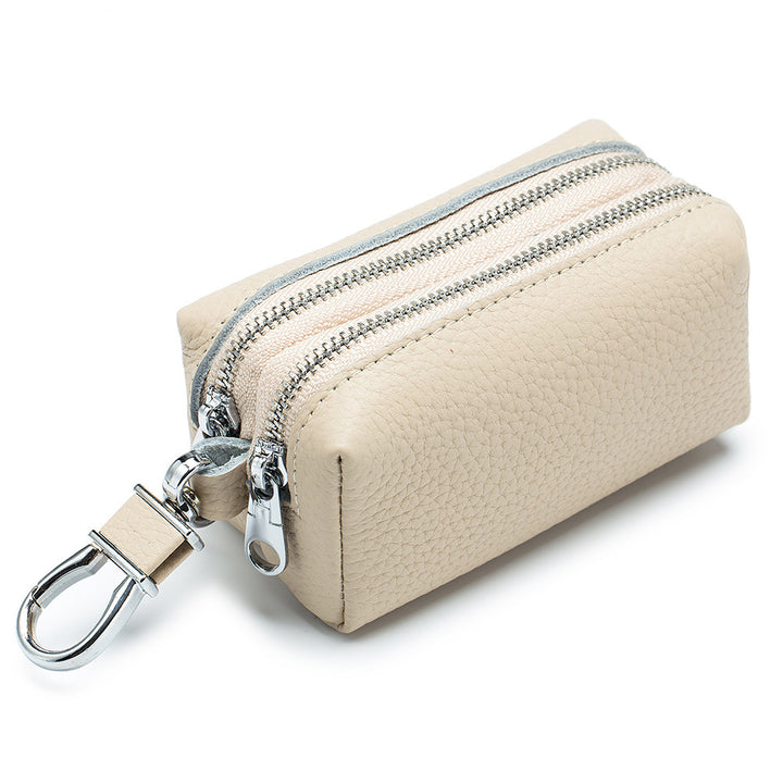 Case clé de grande capacité Double-couche Soft Men's Multifonctional Coin Purse