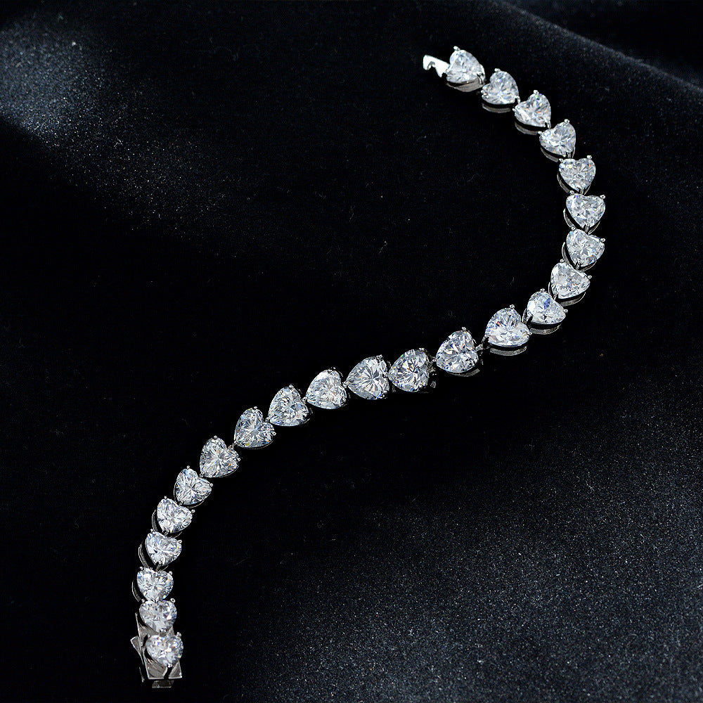 Pure zilveren hoge koolstof diamant volledige diamantarmband