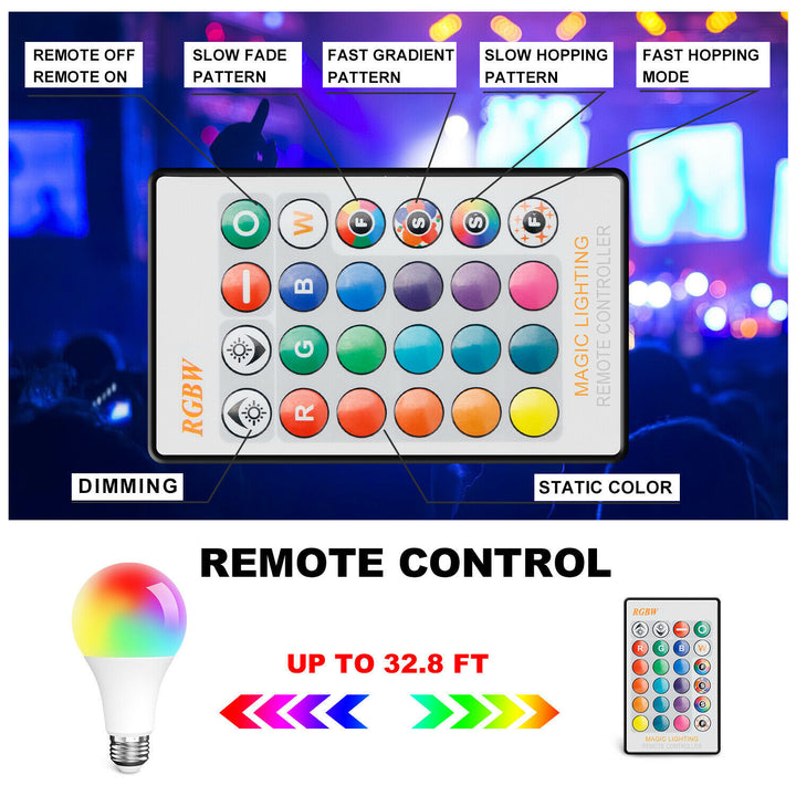 LED-gloeilamp 15W RGB SMART Wireless Remote Dimable Lamp Color Change Smart WiFi LED LILD LILB Multi-Colour voor Alexa