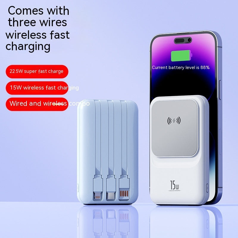 Magnetic Wireless Charger Power Bank With Cable Super Fast Charge Mobile Power 10000 MA