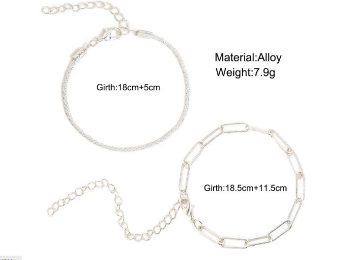 Sparkling Zircon Bracelet 2-piece Set