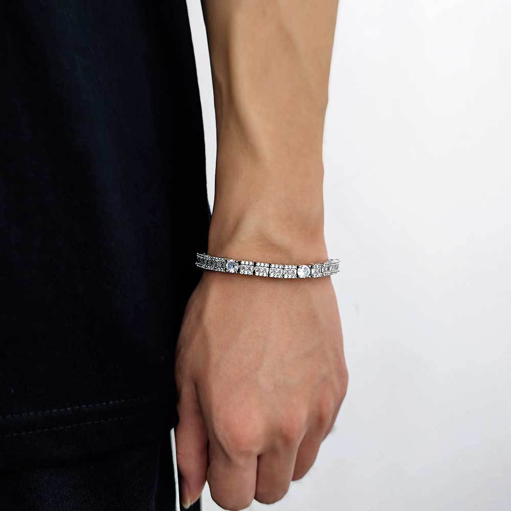 Bracelet pour hommes Hip Hop personnalisé en zircon