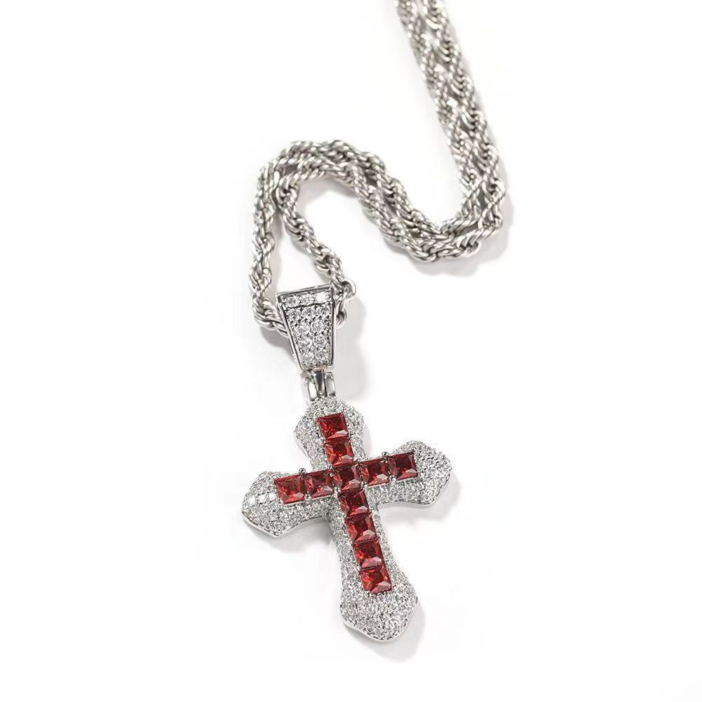 Europese en Amerikaanse Diamond Cross ketting Hip Hop -trend