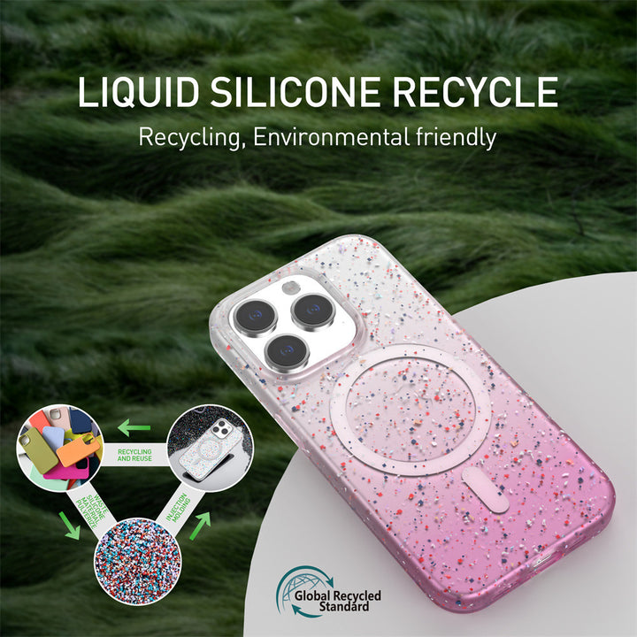 Étui de téléphone de téléphone à gradient magnétique à encre de silicone liquide en silicone