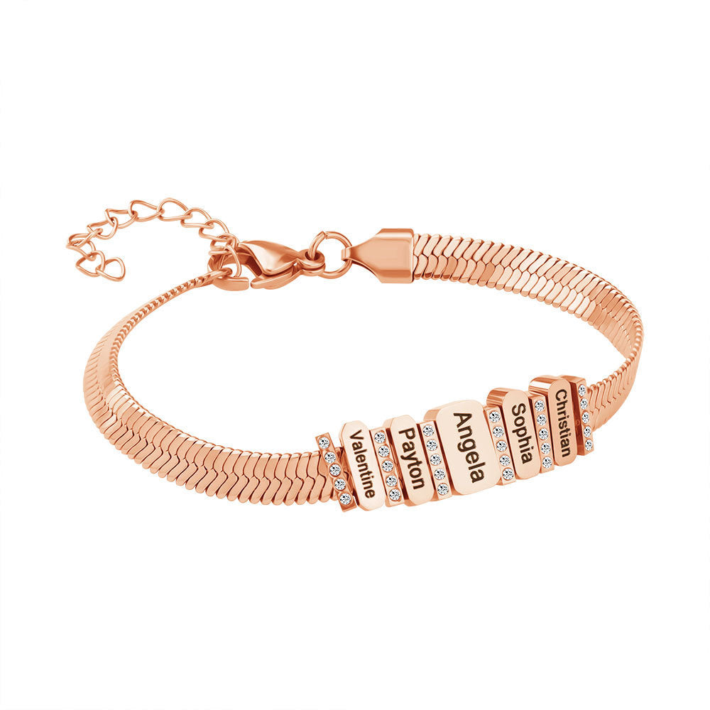 Noms personnalisés bracelet perlé bracelet en acier inoxydable Bracelet Bracelet Jewellry Gift pour mère père petite amie Boyfriend