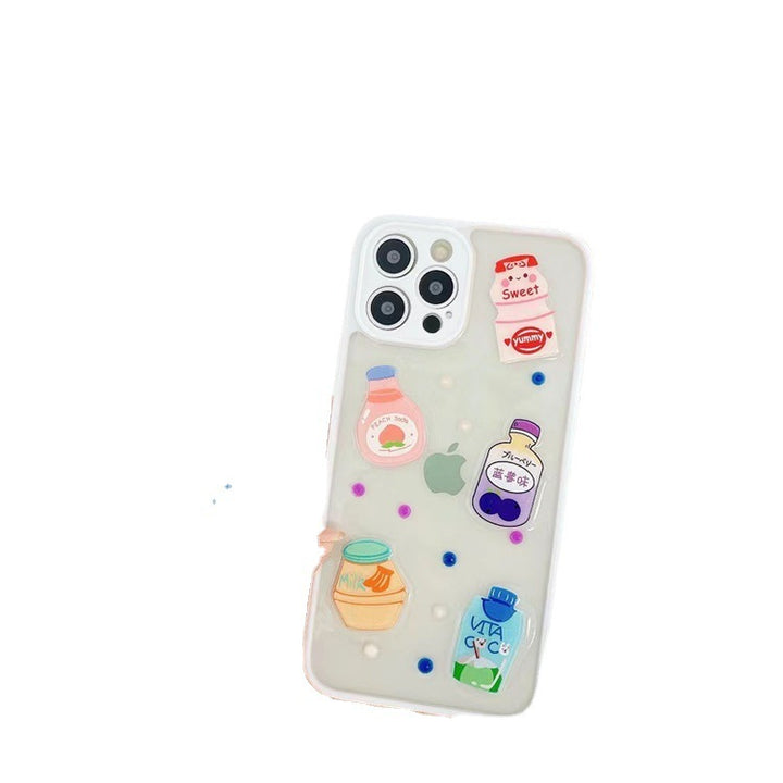 Summer Three-dimensional Beverage Mobile Phone Case All-inclusive Soft