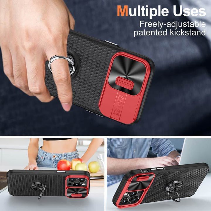 Applicable Push Window Finger Ring Phone Case