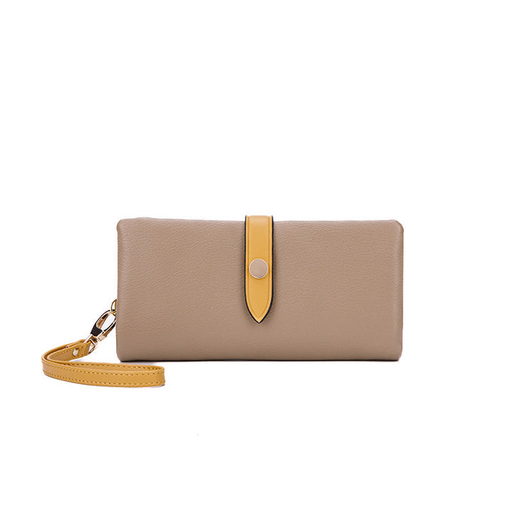 Color de contraste de la billetera de mujeres HASP Long Zipper Multifuncional Fashion Fashion Clutch