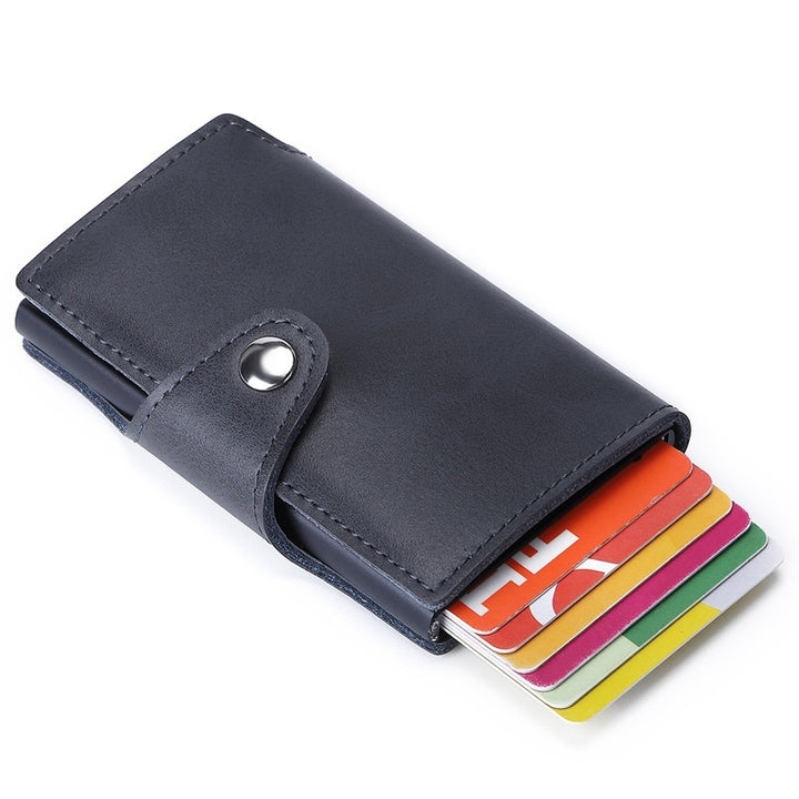 Thin Anti-degaussing Business Card Holder Automatic Pop-up Metal Card Bag