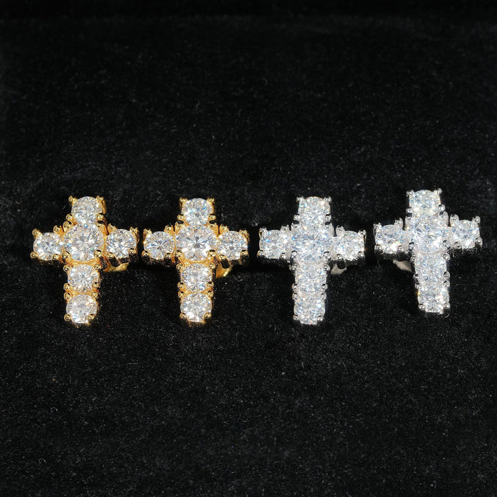 Cross S925 Silver Hip Hop Jewelry DF sieraden oorbellen