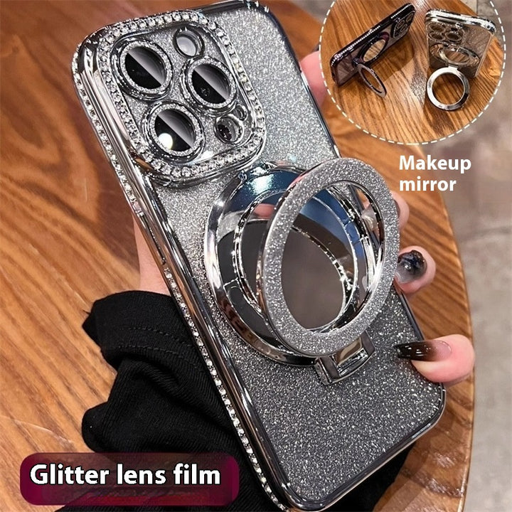 Make -up spiegelbeugel telefoonhoesje glitter beschermende hoes