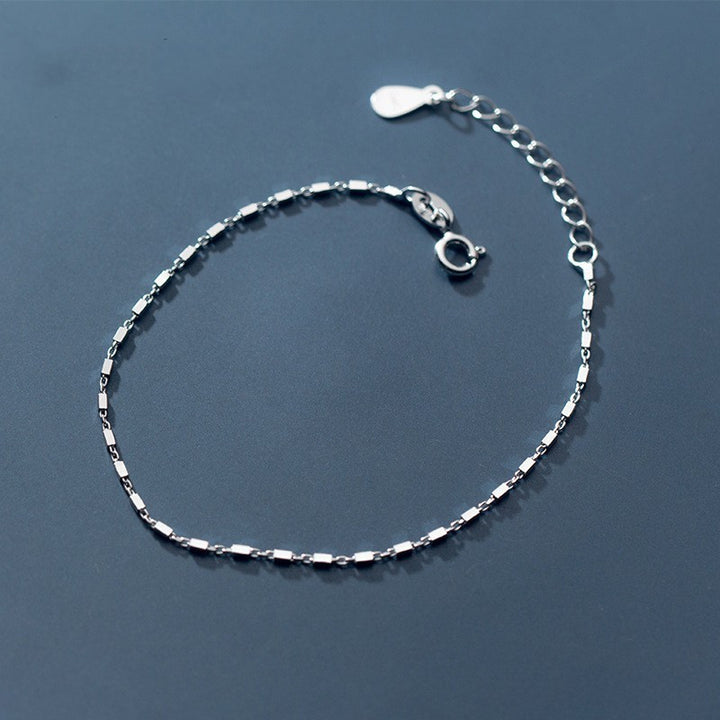 S925 Silver Small Square Bracelet For Women