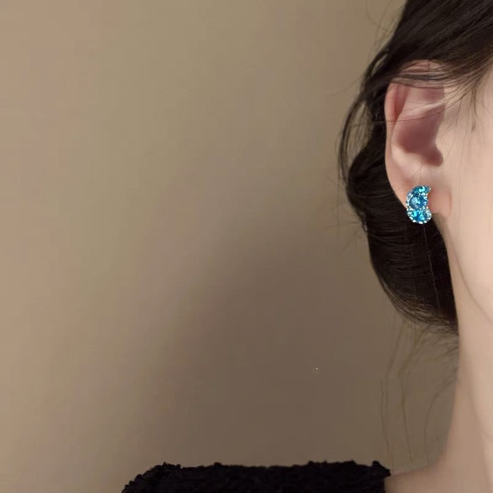 Kalte Extrakt Blue Nischendesign Ohrringe Einfach