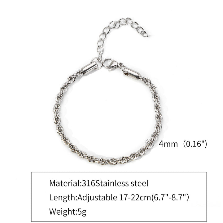 Hanfblumenkette aus Edelstahl für männliches und weibliches Titan -Stahlarmband