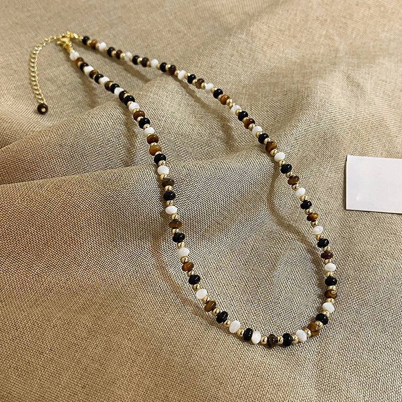 Fashion Maillard Tigereye Beaded Necklace