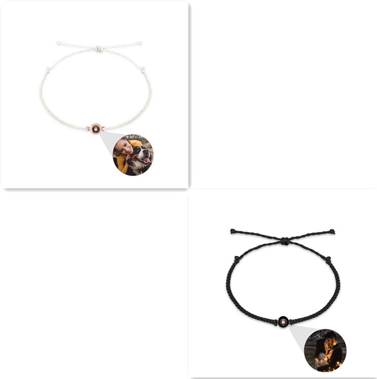 Kreatives maßgeschneidertes Farbfoto -Projektion Armband handgewebte Liebhaber Persönlichkeit Schmuck für Männer und Frauen Valentinstag Geschenk