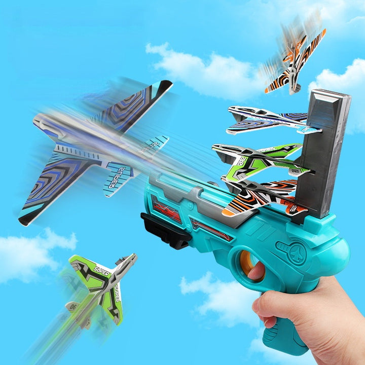 Barnens utomhuspojke leksaker hand kastande spin glider modell launcher