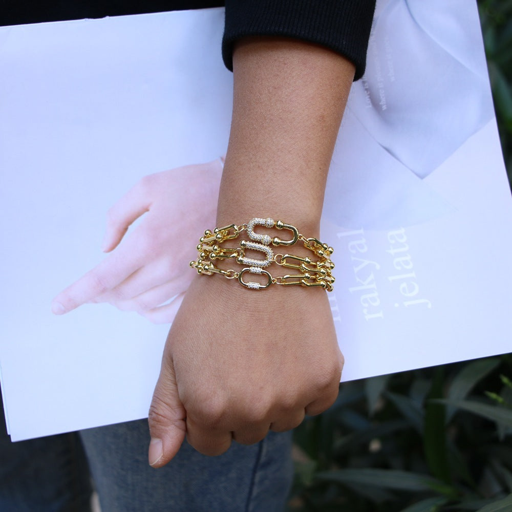 Bracelet épais en cuivre exagéré pour les femmes élégantes populaires simples