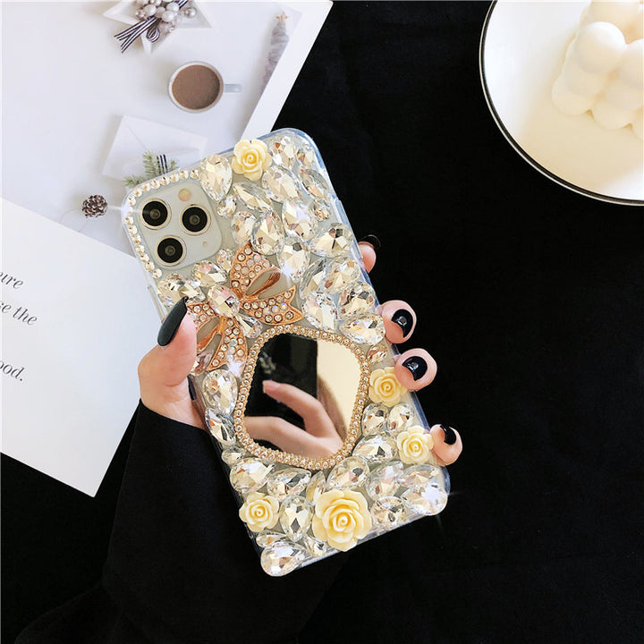 Téléphone Hingestone Mirror Diamond Bow Fleur